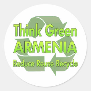 Pegatina Redonda Armenia Verde