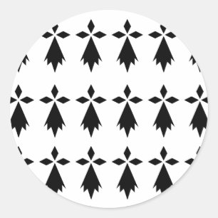 Pegatina Redonda armiño bandera Bretaña