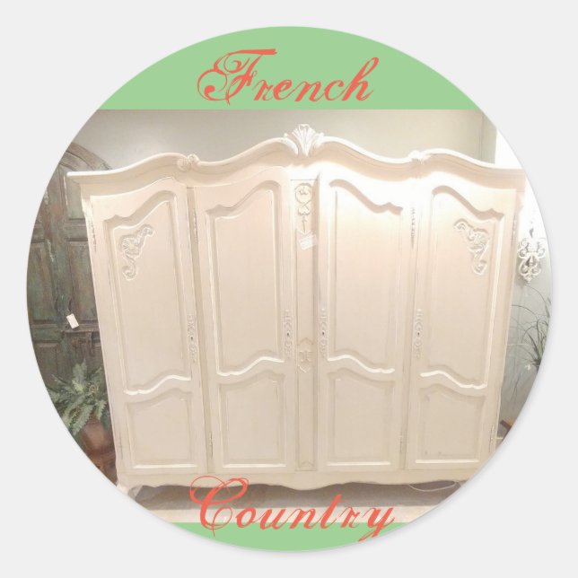 Pegatina Redonda Armoire de vintage (Anverso)