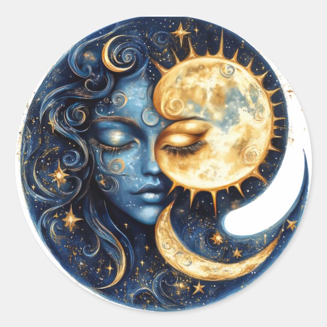 Pegatina Redonda Armonía celeste (Anverso)