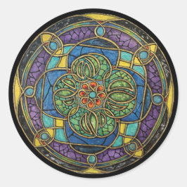 Pegatina Redonda Armonía En Luz De Vidrio