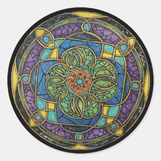 Pegatina Redonda Armonía En Luz De Vidrio