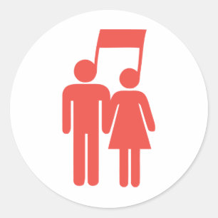 Pegatina Redonda Armonía en sincronización