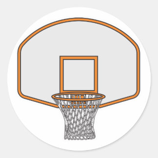 Pegatina Redonda aro de baloncesto
