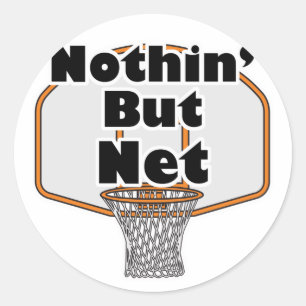 Pegatina Redonda aro de baloncesto nothin but net