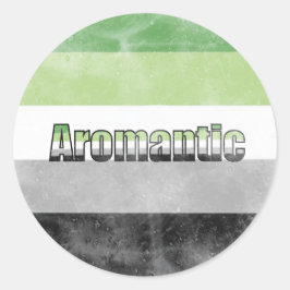 Pegatina Redonda Aromantic pride flag sticker