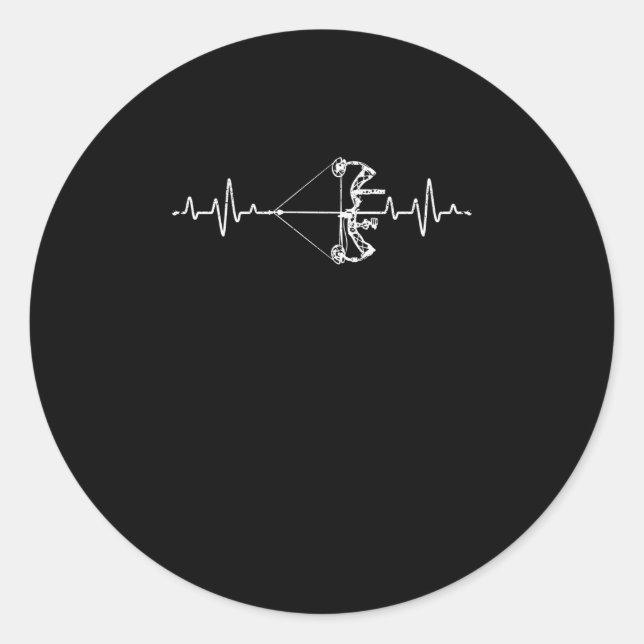 Pegatina Redonda Arquetería de latido de latido deportivo y blanco  (Anverso)