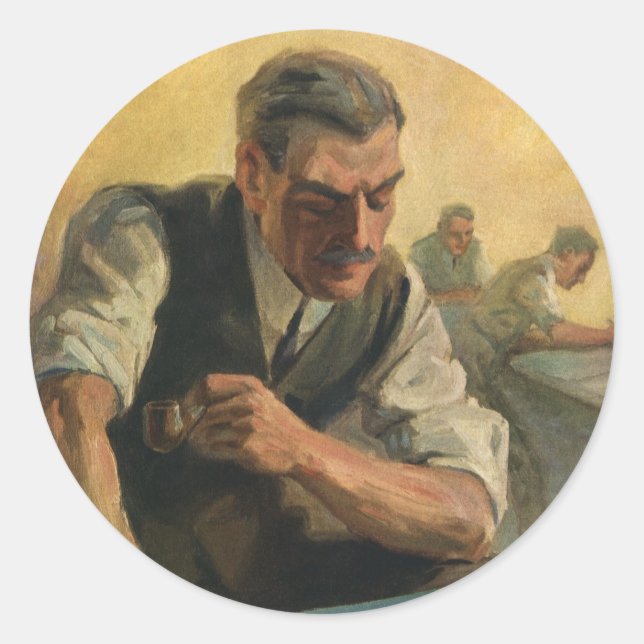 Pegatina Redonda Arquitecto de negocios de época y programas de con (Anverso)