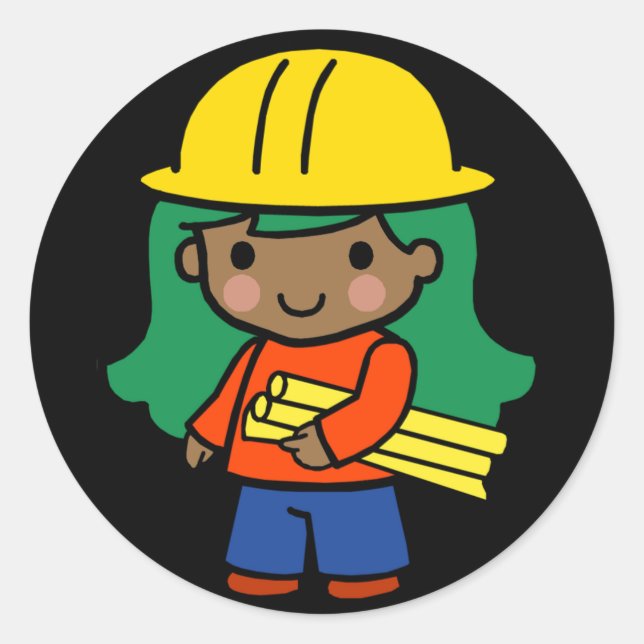 Pegatina Redonda Arquitecto/Ingeniero futuro (Anverso)