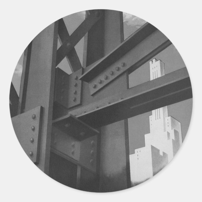 Pegatina Redonda Arquitectura de rascacielos de construcción de ace (Anverso)
