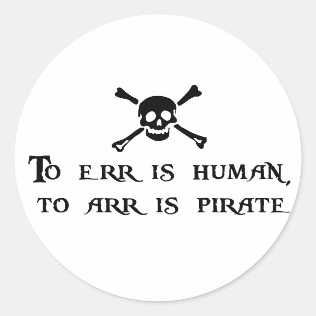 Pegatina Redonda Arr es Pirata (Anverso)