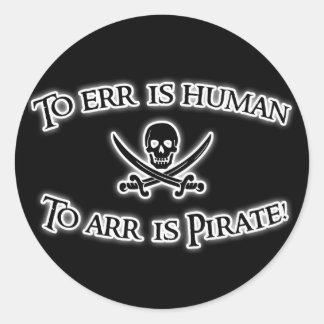 Pegatina Redonda ¡Arr es Pirata!