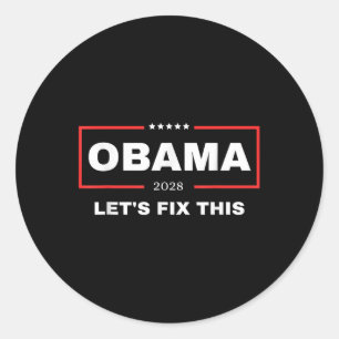 Pegatina Redonda Arreglemos este patriótico retro de Obama 2028