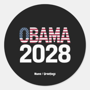 Pegatina Redonda Arreglemos esto, Obama para la presidencia de 2028