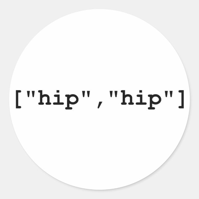Pegatina Redonda Arreglo de programación Hip Hip Hooray (Anverso)