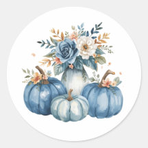 Arreglo floral de calabaza azul