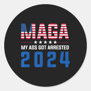 Pegatina Redonda Arrestan a mi burda mordaza contra el demócrata en