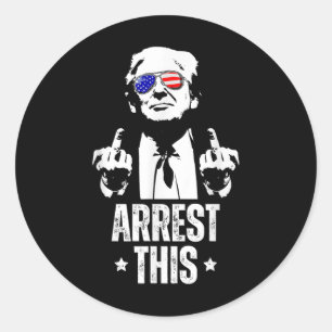Pegatina Redonda Arrestar a Trump