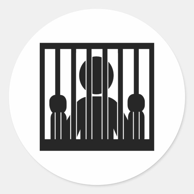 Pegatina Redonda Arresto en prisión (Anverso)