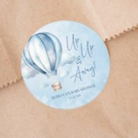 ¡Arriba y lejos! Baby Shower Blue Hot Air Balloon