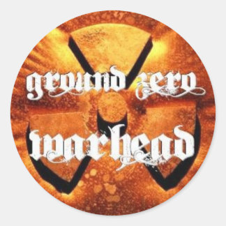 Pegatina Redonda Arrojamiento de la ojiva cero en tierra