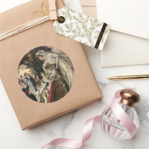 Pegatina Redonda Arrojando el Bouquet