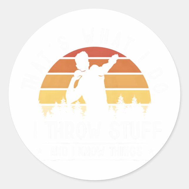 Pegatina Redonda Arrojar pista y campo (Anverso)