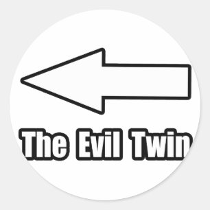 Pegatina Redonda Arrow Evil Twin 2
