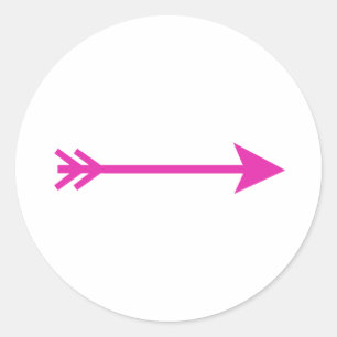 Pegatina Redonda Arrow Pink Straight The MUSEUM Zazzle Gifts