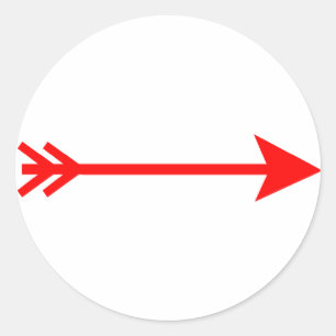 Pegatina Redonda Arrow Red Straight Gibney Los regalos de Zazzle de