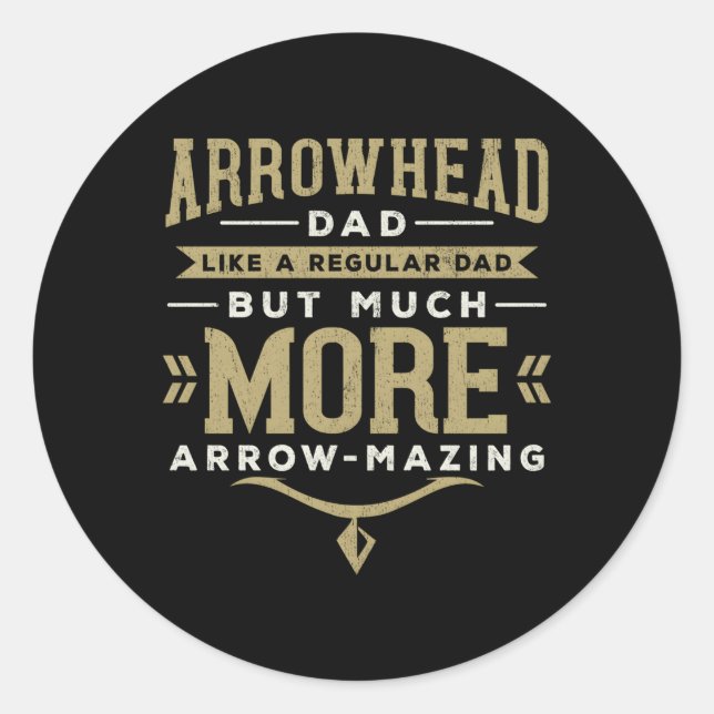 Pegatina Redonda Arrowhead Dad Definition Arrowhead Reclecting Reli (Anverso)