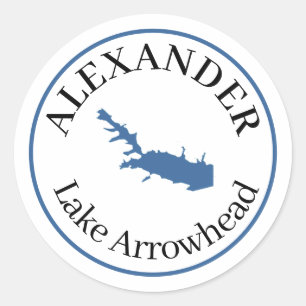 Pegatina Redonda Arrowhead de Lago Personalizado