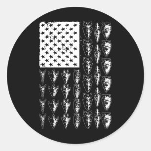 Pegatina Redonda Arrowhead Guay Para Hombres Mujeres Bowhunt Flecha