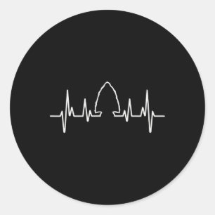 Pegatina Redonda Arrowhead Hunter Arrowhead Hunt Heartbeat