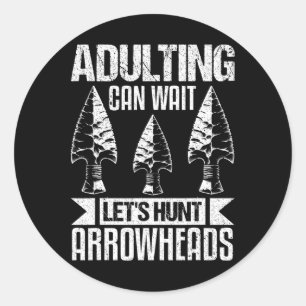 Pegatina Redonda Arrowhead Hunting Shirt Funny Adults Arrowhead H