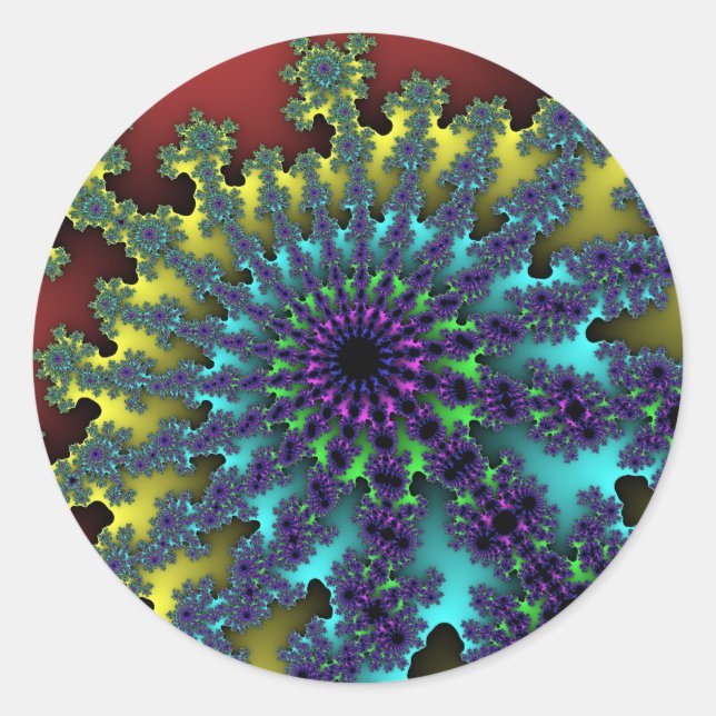 Pegatina Redonda Arroz arcoiris rojo (Anverso)