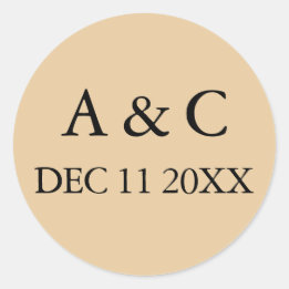 Pegatina Redonda Art Deco Elegant Wedding