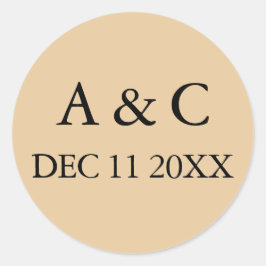 Pegatina Redonda Art Deco Elegant Wedding