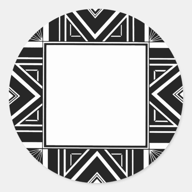 Pegatina Redonda Art Deco Geo (Anverso)