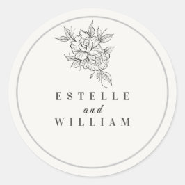 Pegatina Redonda Art Deco Wedding Small Round Sticker | Elegant 