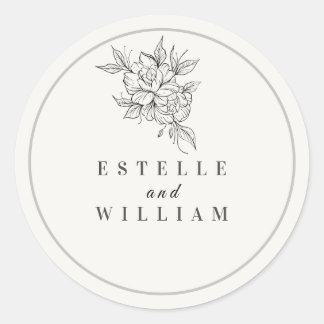 Pegatina Redonda Art Deco Wedding Small Round Sticker | Elegant