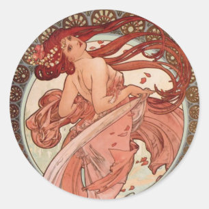 Pegatina Redonda Art Nouveau - Baile