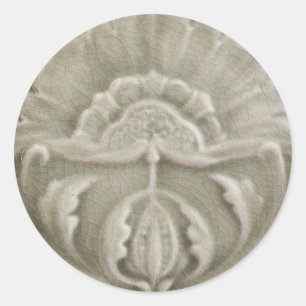 Pegatina Redonda Art Nouveau jugendstil diseño de baldosas de flore