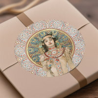 Art Nouveau Mucha Sarah Bernhardt Champagne Gold C