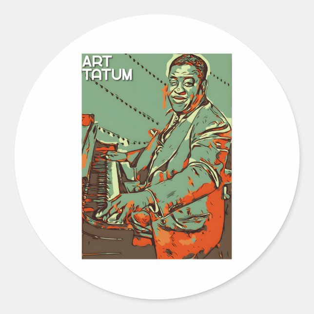 Pegatina Redonda Art Tatum (Anverso)