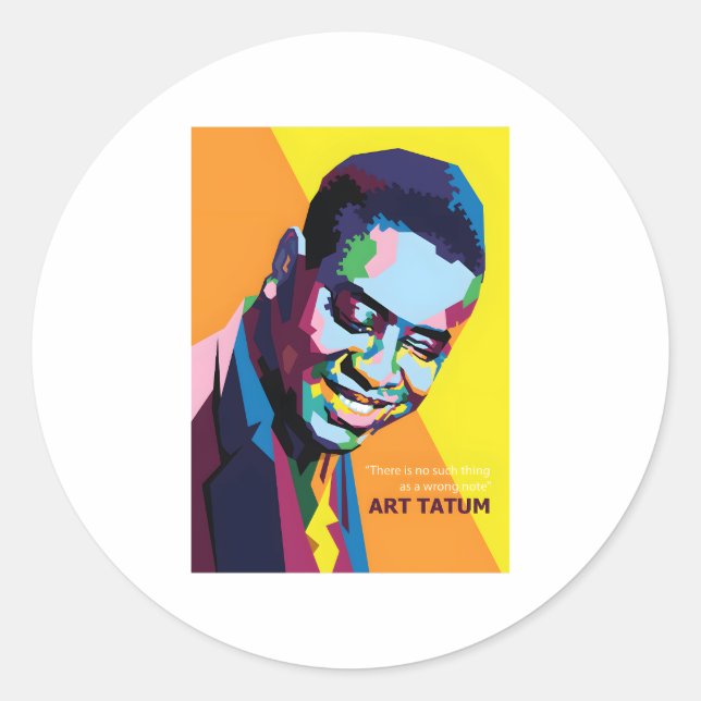 Pegatina Redonda Art Tatum (Anverso)