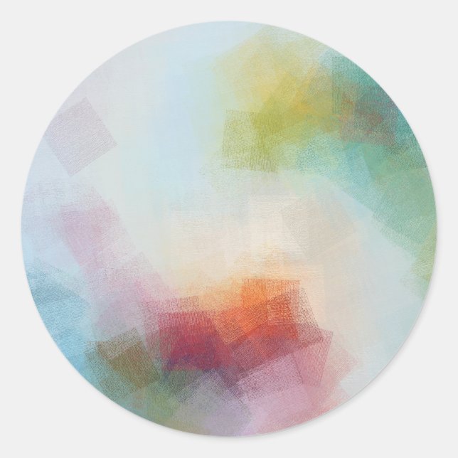 Pegatina Redonda Arte abstracto colorido personalizado plantilla en (Anverso)