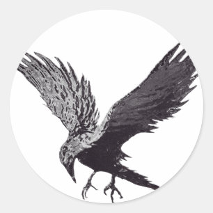 Pegatina Redonda Arte abstracto de Crow