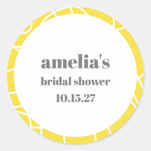 Pegatina Redonda Arte abstracto de línea amarilla negrita para duch