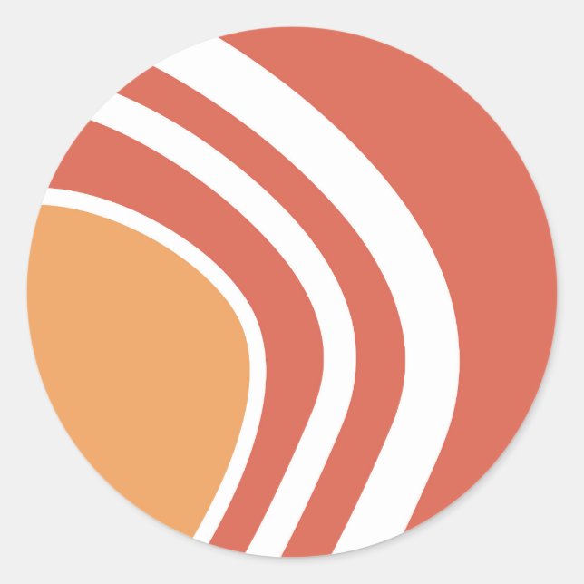 Pegatina Redonda Arte abstracto de líneas (Anverso)